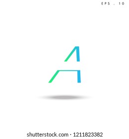 Creative unique elegant geometric, minimal fashion brand ,gradient  color, A  initial based letter icon logo.