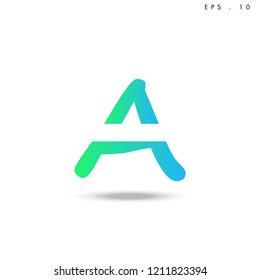 Creative unique elegant geometric, minimal fashion brand ,gradient  color, A  initial based letter icon logo.