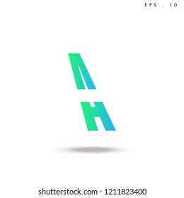 Creative unique elegant geometric, minimal fashion brand ,gradient  color, A  initial based letter icon logo.