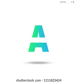 Creative unique elegant geometric, minimal fashion brand ,gradient  color, A  initial based letter icon logo.