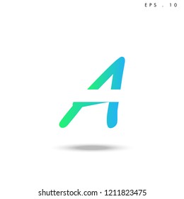 Creative unique elegant geometric, minimal fashion brand ,gradient  color, A  initial based letter icon logo.