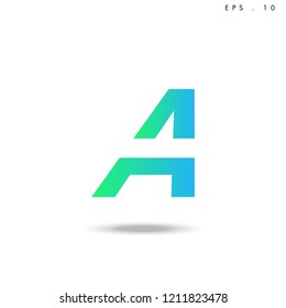 Creative unique elegant geometric, minimal fashion brand ,gradient  color, A  initial based letter icon logo.