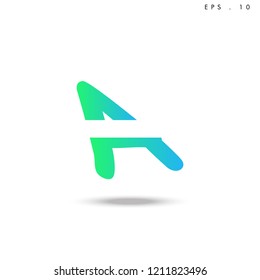 Creative unique elegant geometric, minimal fashion brand ,gradient  color, A  initial based letter icon logo.
