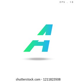Creative unique elegant geometric, minimal fashion brand ,gradient  color, A  initial based letter icon logo.