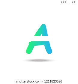 Creative unique elegant geometric, minimal fashion brand ,gradient  color, A  initial based letter icon logo.