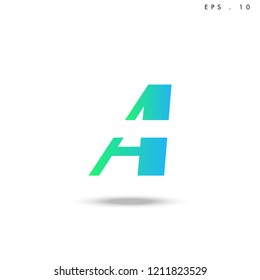 Creative unique elegant geometric, minimal fashion brand ,gradient  color, A  initial based letter icon logo.