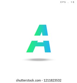 Creative unique elegant geometric, minimal fashion brand ,gradient  color, A  initial based letter icon logo.