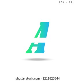 Creative unique elegant geometric, minimal fashion brand ,gradient  color, A  initial based letter icon logo.