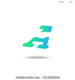 Creative unique elegant geometric, minimal fashion brand ,gradient  color, A  initial based letter icon logo.