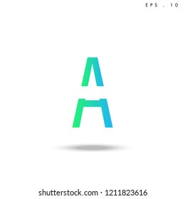 Creative unique elegant geometric, minimal fashion brand ,gradient  color, A  initial based letter icon logo.
