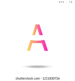Creative unique elegant geometric, minimal fashion brand , pink gradient  color, A  initial based letter icon logo.