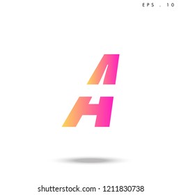 Creative unique elegant geometric, minimal fashion brand , pink gradient  color, A  initial based letter icon logo.