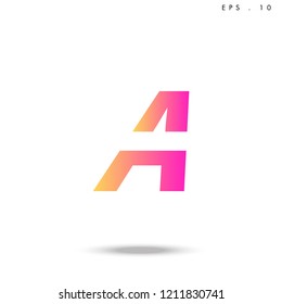 Creative unique elegant geometric, minimal fashion brand , pink gradient  color, A  initial based letter icon logo.