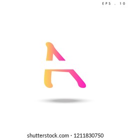Creative unique elegant geometric, minimal fashion brand , pink gradient  color, A  initial based letter icon logo.