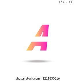 Creative unique elegant geometric, minimal fashion brand , pink gradient  color, A  initial based letter icon logo.