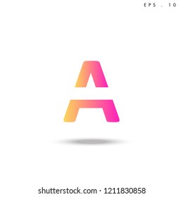 Creative unique elegant geometric, minimal fashion brand , pink gradient  color, A  initial based letter icon logo.