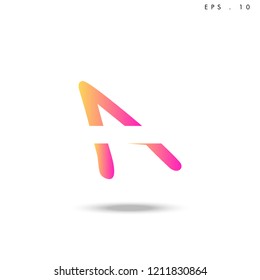 Creative unique elegant geometric, minimal fashion brand , pink gradient  color, A  initial based letter icon logo.