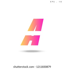 Creative unique elegant geometric, minimal fashion brand , pink gradient  color, A  initial based letter icon logo.