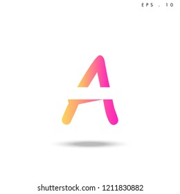 Creative unique elegant geometric, minimal fashion brand , pink gradient  color, A  initial based letter icon logo.