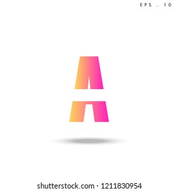 Creative unique elegant geometric, minimal fashion brand , pink gradient  color, A  initial based letter icon logo.