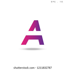 Creative unique elegant geometric, minimal fashion brand ,gradient  color, A  initial based letter icon logo.