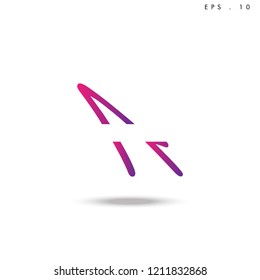 Creative unique elegant geometric, minimal fashion brand ,gradient  color, A  initial based letter icon logo.