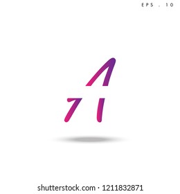 Creative unique elegant geometric, minimal fashion brand ,gradient  color, A  initial based letter icon logo.