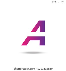 Creative unique elegant geometric, minimal fashion brand ,gradient  color, A  initial based letter icon logo.
