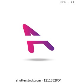 Creative unique elegant geometric, minimal fashion brand ,gradient  color, A  initial based letter icon logo.
