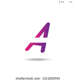 Creative unique elegant geometric, minimal fashion brand ,gradient  color, A  initial based letter icon logo.