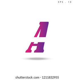 Creative unique elegant geometric, minimal fashion brand ,gradient  color, A  initial based letter icon logo.