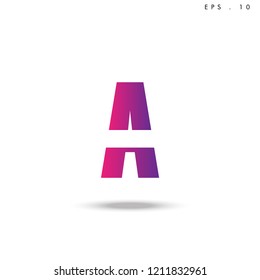Creative unique elegant geometric, minimal fashion brand ,gradient  color, A  initial based letter icon logo.