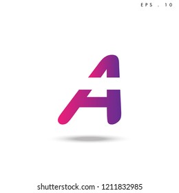 Creative unique elegant geometric, minimal fashion brand ,gradient  color, A  initial based letter icon logo.