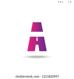 Creative unique elegant geometric, minimal fashion brand ,gradient  color, A  initial based letter icon logo.