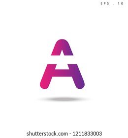 Creative unique elegant geometric, minimal fashion brand ,gradient  color, A  initial based letter icon logo.