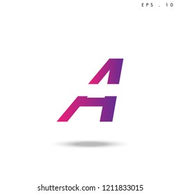Creative unique elegant geometric, minimal fashion brand ,gradient  color, A  initial based letter icon logo.