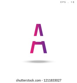 Creative unique elegant geometric, minimal fashion brand ,gradient  color, A  initial based letter icon logo.