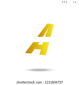 Creative unique elegant geometric, minimal fashion brand ,gold gradient  color, A  initial based letter icon logo.