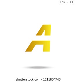 Creative unique elegant geometric, minimal fashion brand ,gold gradient  color, A  initial based letter icon logo.