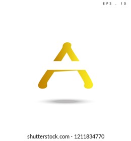 Creative unique elegant geometric, minimal fashion brand ,gold gradient  color, A  initial based letter icon logo.
