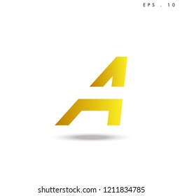 Creative unique elegant geometric, minimal fashion brand ,gold gradient  color, A  initial based letter icon logo.