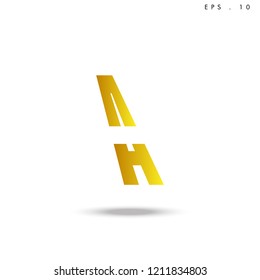 Creative unique elegant geometric, minimal fashion brand ,gold gradient  color, A  initial based letter icon logo.