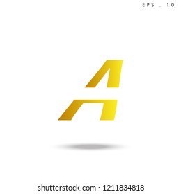 Creative unique elegant geometric, minimal fashion brand ,gold gradient  color, A  initial based letter icon logo.