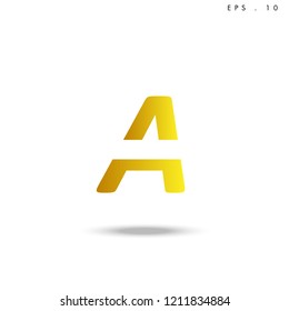 Creative unique elegant geometric, minimal fashion brand ,gold gradient  color, A  initial based letter icon logo.
