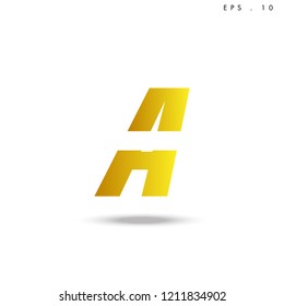 Creative unique elegant geometric, minimal fashion brand ,gold gradient  color, A  initial based letter icon logo.
