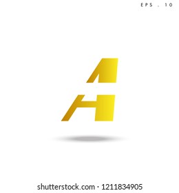 Creative unique elegant geometric, minimal fashion brand ,gold gradient  color, A  initial based letter icon logo.