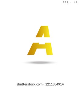 Creative unique elegant geometric, minimal fashion brand ,gold gradient  color, A  initial based letter icon logo.