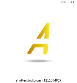 Creative unique elegant geometric, minimal fashion brand ,gold gradient  color, A  initial based letter icon logo.