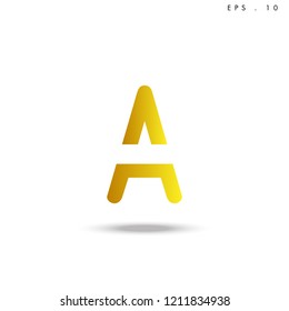 Creative unique elegant geometric, minimal fashion brand ,gold gradient  color, A  initial based letter icon logo.