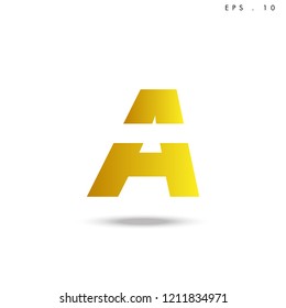 Creative unique elegant geometric, minimal fashion brand ,gold gradient  color, A  initial based letter icon logo.